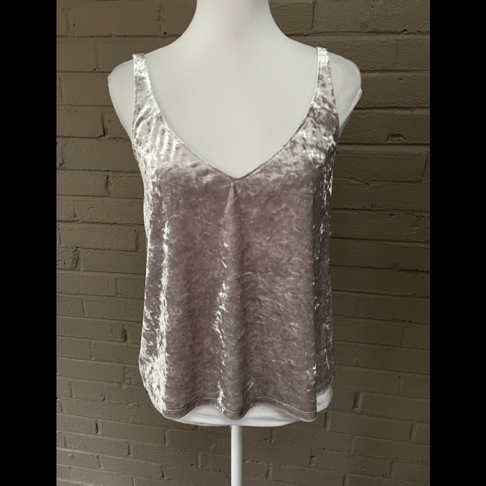 H&M Silver Crushed Velvet top S